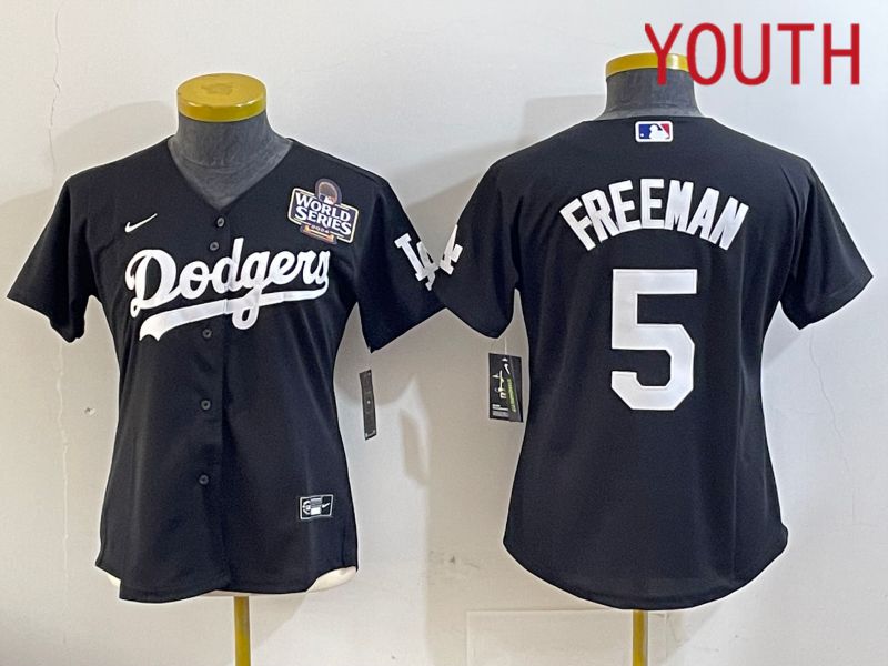 Youth Los Angeles Dodgers #5 Freeman Black Game 2024 Nike MLB Jersey style 11211